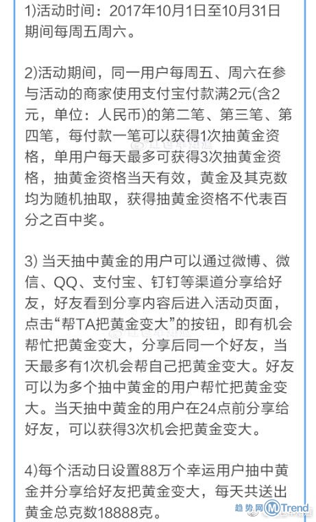 支付宝点金成鑫：抽黄金新玩法 分享可变大！有图有真相